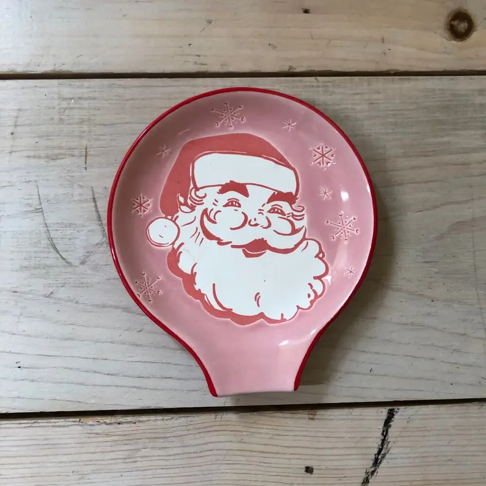 Prima Design NWT Jolly Santa Spoon Rest Pink Red